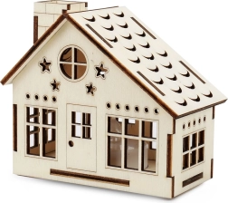 Houten chalet met LED-kaars KOUZLO DŘEVA