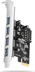 PCIe-controller AXAGON met 4 USB 3.2 Gen 1-poorten, UASP en SATA-voeding