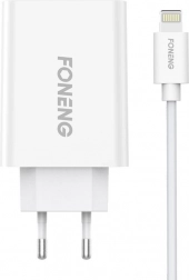 Snellader Foneng met één USB‑poort 10,5 W + USB‑Lightning‑kabel