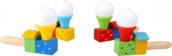 kleine houten blaasbal-spel trein