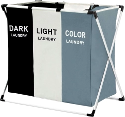 Waskorf met drie vakken en organizer 135L