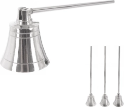 Zilverkleurige metalen kaarsendover 24 cm