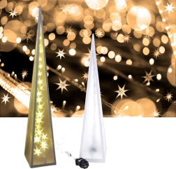 Piramide met draaiende LED-sterren 12*12*45cm