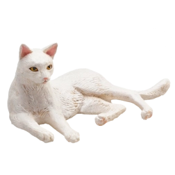 Mojo witte liggende kattenfiguur