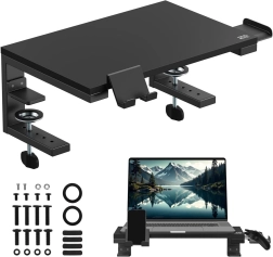 Bureau-opzetstuk voor laptop en monitor ER-303 B met klembevestiging