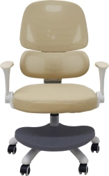 Ergonomische draaibare kinderstoel voor bureau met voetensteun, beige