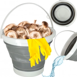 Opvouwbare siliconen emmer 10 L grijs