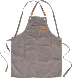 Keukenschort met kruislingse strik en zakken