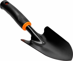 Brede metalen tuinschep voor verpotten en planten 31 cm