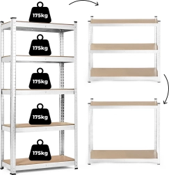 Opslagrek ModernHome 205x120x45 cm, 5 legplanken, capaciteit 875 kg, gegalvaniseerd staal