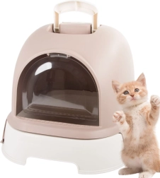 Gesloten kattentoilet met uittrekbare lade en filter