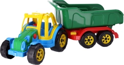 Kunststof tractor met kiepbare aanhanger voor kinderen