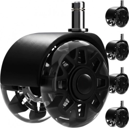 Wieltjes voor bureaustoel 2,5" RUHHY, zwart, set van 5 stuks