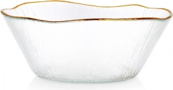 Glazen kom met gouden rand 15 cm, 500 ml