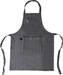 Katoenen keukenschort met verstelbare sluiting en zak