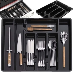 Kunststof uitschuifbare ladeorganizer voor bestek