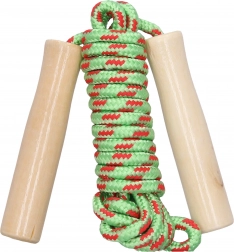 Springtouw met houten handvat 250 cm