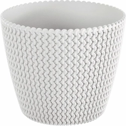 Witte plastic bloempot SPLOFY 29,5 cm