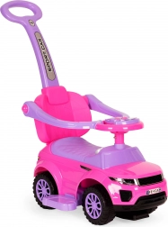 Loopfiets 3-in-1 met duwstang en veiligheidsfeatures, roze