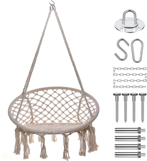 Schommel ooievaarsnest voor tuin- en kamergebruik Premium - wit + montageset