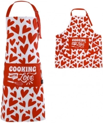 Schort in koker met hartjesmotief
