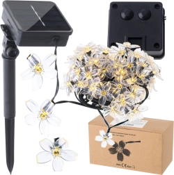 Zonne Tuinlampen in de Vorm van Bloemen 7m 50 LED Warm Wit