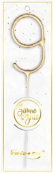 Sterretje cijfer 9, 16,5 cm, goud