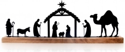 Kerststal van mango hout en metaal 51 × 5 × 18 cm