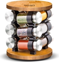 Set glazen kruidenpotjes LT7051 12 stuks potjes + standaard