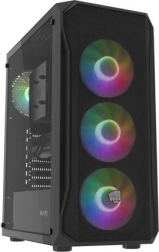 computerbehuizing FURY Shobo SH4F RGB midi‑tower met gehard glas, zwart