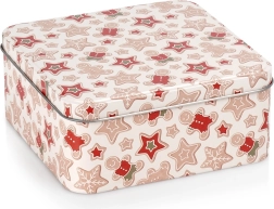 Metalen kerstkoektrommel 15 × 15 × 6,5 cm