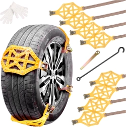 Antislip sneeuwhoezen voor banden – set van 8 stuks