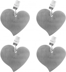 Stalen tafelklemmen in hartvorm, set van 4 stuks