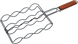 Vergrendelbare grillmand voor worsten, antiaanbak, 50 × 19 cm