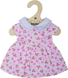 Bigjigs Toys roze jurk met hartjes voor pop 34 cm
