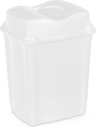 Plastic prullenbak met schommeldeksel 16 l wit
