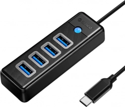 Orico USB‑C-hub met 4× USB 3.0, 5 Gbps, 0,15 m, zwart