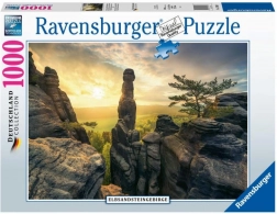 Puzzel Elbezandsteengebergte bij zonsopkomst 1000 stukjes RAVENSBURGER
