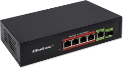 Switch Fast Ethernet PoE met 4x RJ45 PoE, 1x RJ45 Uplink en 1x SFP