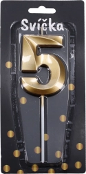 Partykaars cijfer 5 goud