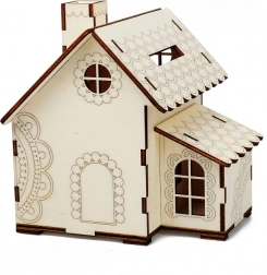 Kúzlo dreva houten spaarpot huisje met kaars