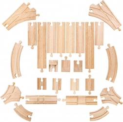 BIGJIGS RAIL houten rails, 25-delige set