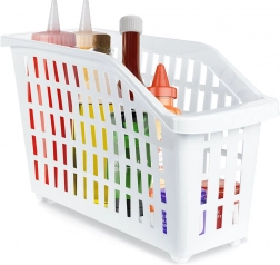 Smalle witte verrijdbare opbergmand 13 l