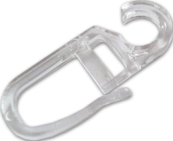 Transparante gordijnhaakjes, plastic, verpakking 10 stuks