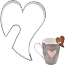 RVS koekjesuitsteker hart 5,5 cm met inkeping voor mokrand