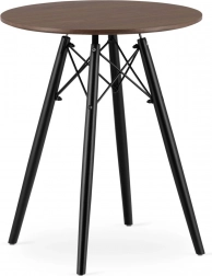 Moderne Scandinavische salontafel met rond bruin blad