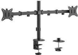 Tafel verstelbare arm voor twee monitoren, maximaal 32 inch, 9 kg