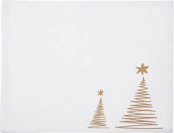 Katoenen kerstplacemat wit met boommotief 33,5 × 26 cm