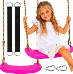 Roze kinderschommel Swing-y voor in de tuin