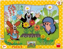 Dino papieren puzzel Mol de tuinman 12 stukjes